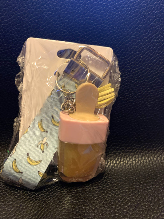 Banana Yellow Glitter Ice Cream Keychain